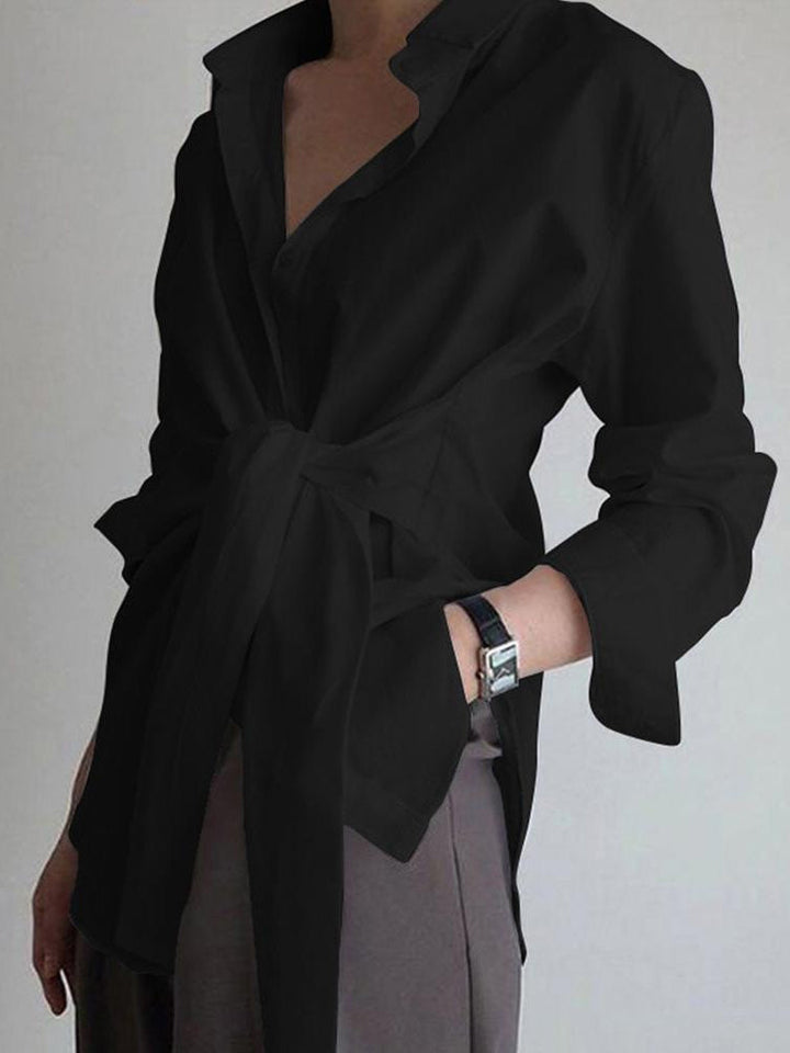 Women's Tie Waist Button Down Shirt