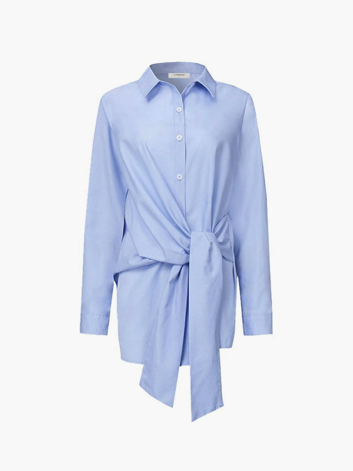 Women's Tie Waist Button Down Shirt