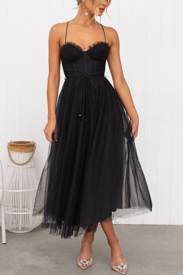 Florence | Wedding Guest Midi Dress Corset Tulle Skirt
