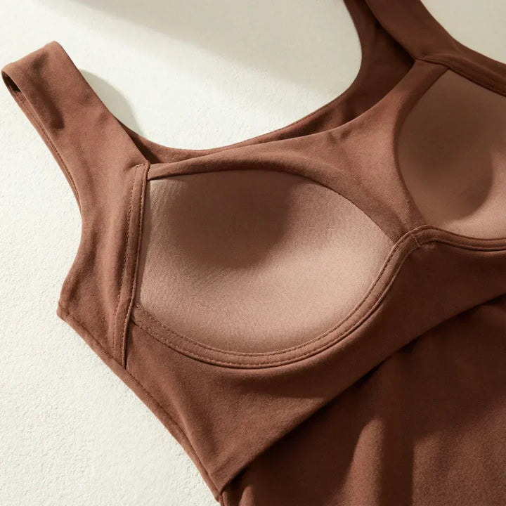 Women's Square Neck Tank Top with Built-In Bra