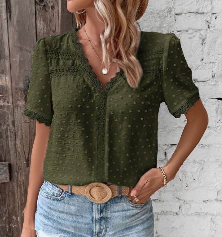 Women's Lace V-Neck Top