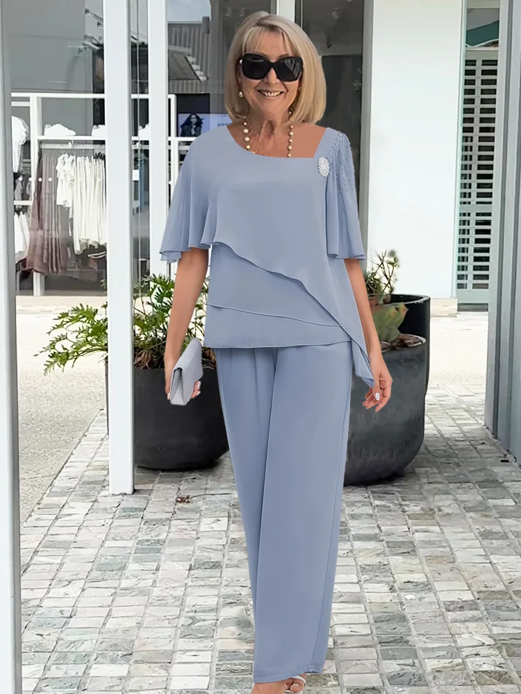 Olivia | Women's Formal Two Piece Set with Overlay Top