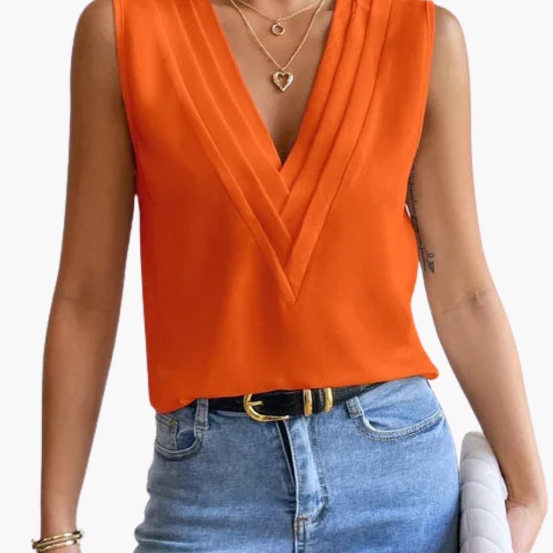Women's Sleeveless V-Neck Blouse