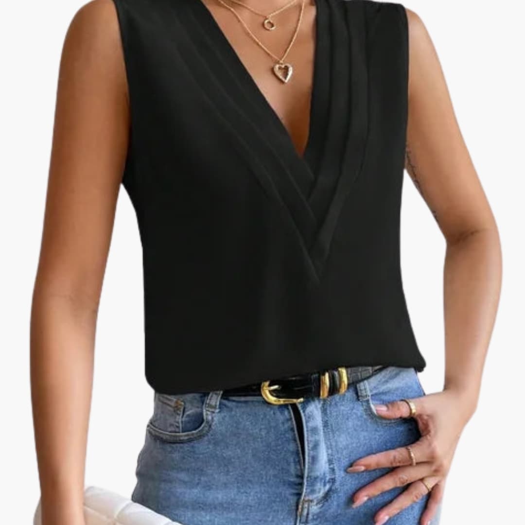 Women's Sleeveless V-Neck Blouse