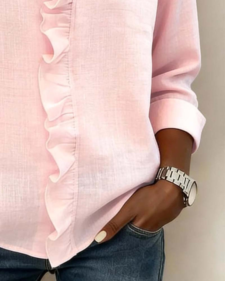 Women's Ruffle V-Neck Blouse