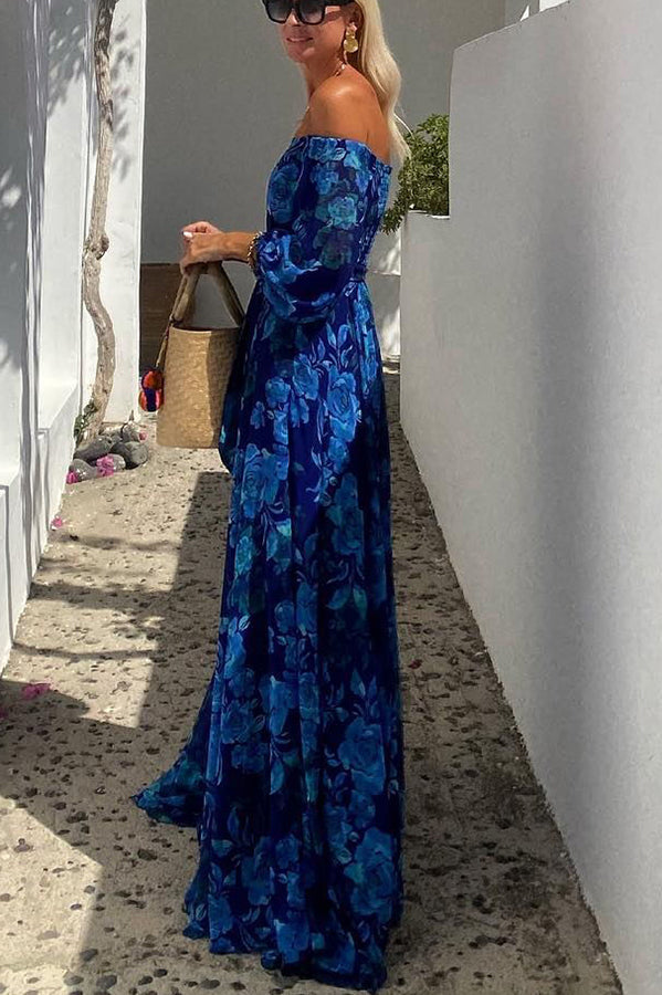 Women's Floral Off-Shoulder Wedding Maxi Dress