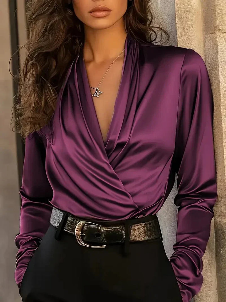Women's Wrap Long Sleeve Blouse
