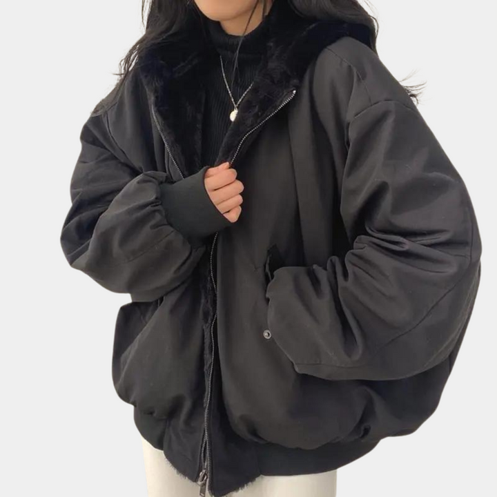 Oversized Winter Jacket with Relaxed Silhouette for Women