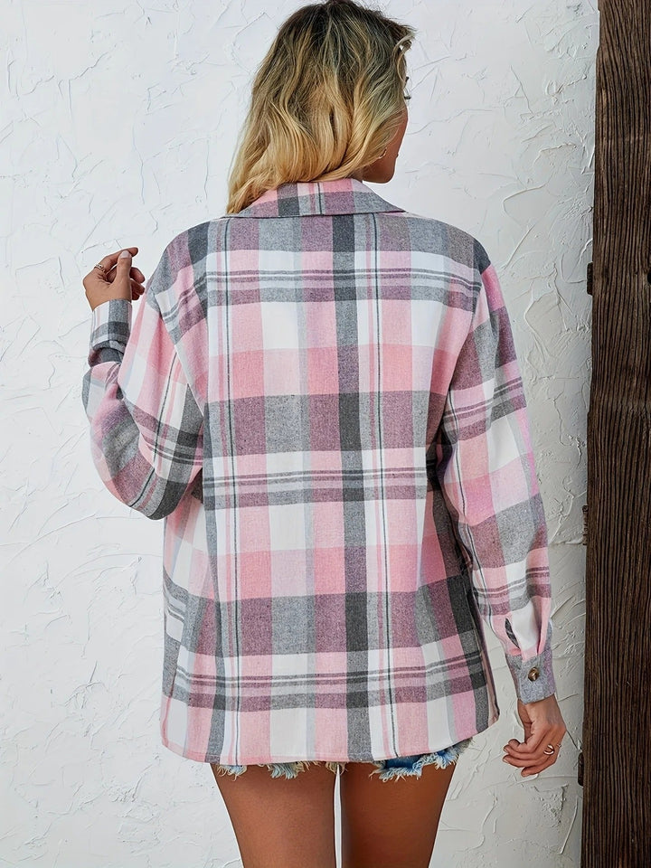 Women's Oversized Plaid Flannel Shirt