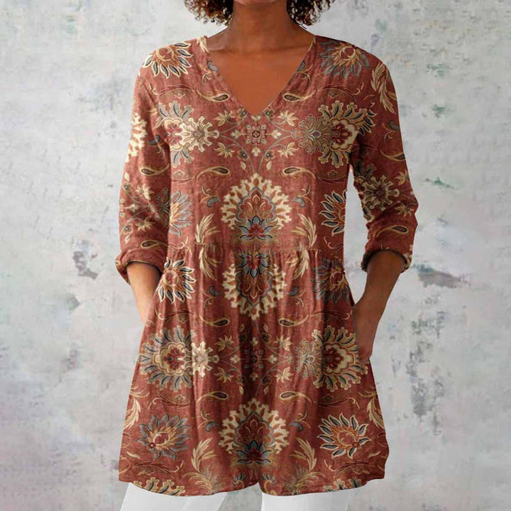 Women's Printed V-Neck Tunic