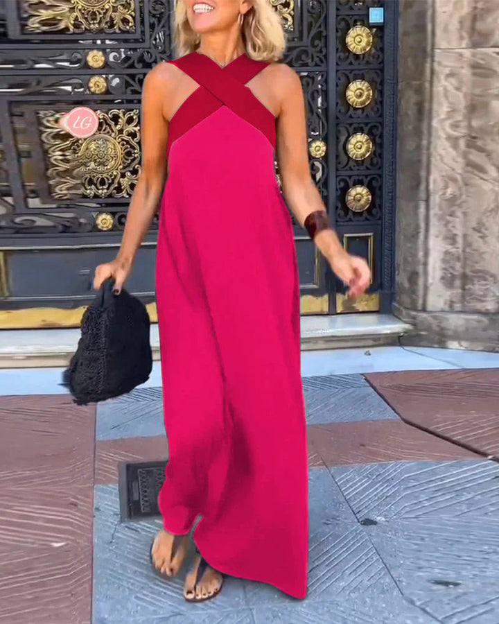 Breathable Comfortable Crossed Maxi Dress