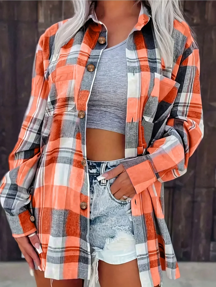 Women's Oversized Plaid Flannel Shirt