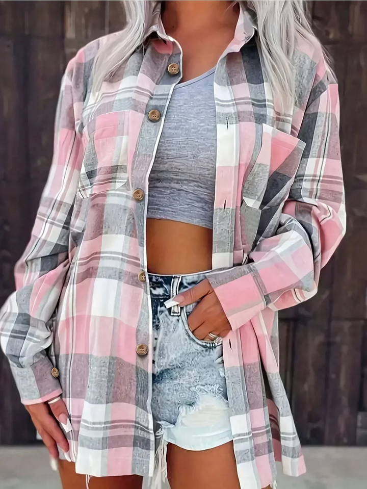 Women's Oversized Plaid Flannel Shirt