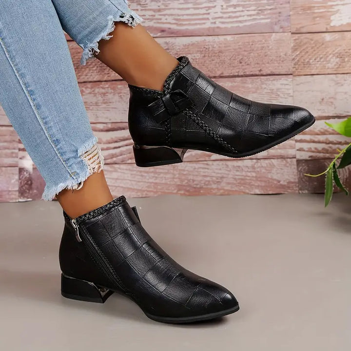 Ankle Boots with Low Heel and Clean Silhouette for Women