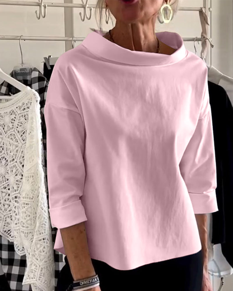 Variant image for Women's Elegant Blouse | Versatile High Collar Design-19
