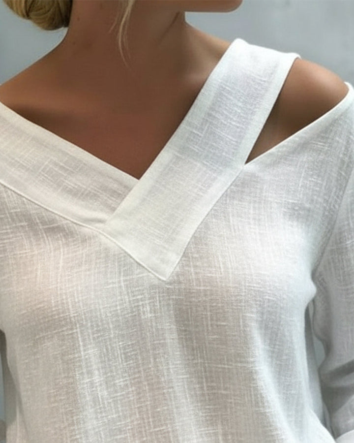 Women's Asymmetric V-Neck Top