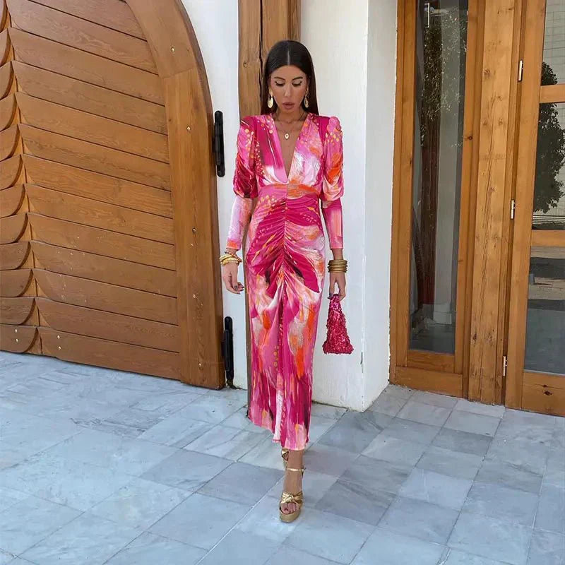 Women's Wrap Maxi Dress for Weddings
