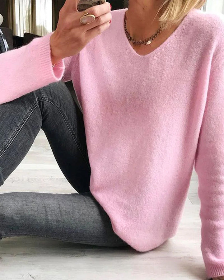 Women's V-Neck Long Sleeve Sweater