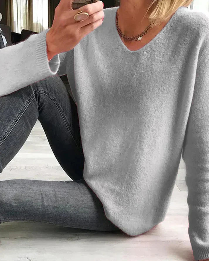 Women's V-Neck Long Sleeve Sweater