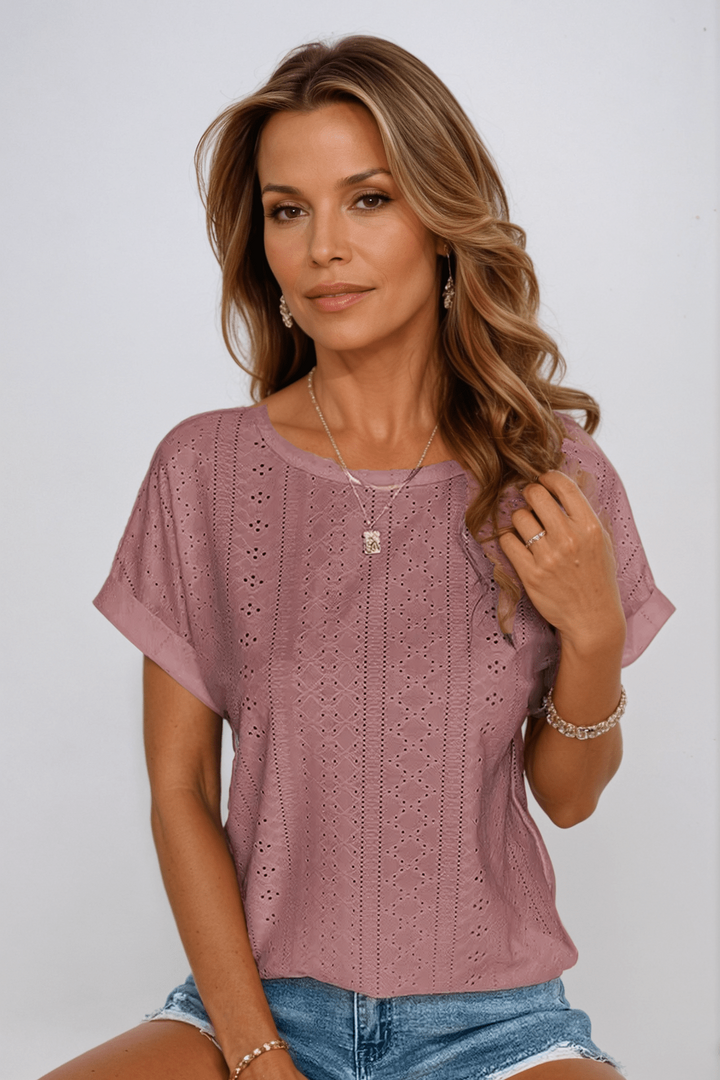 Women's Eyelet Embroidered Top