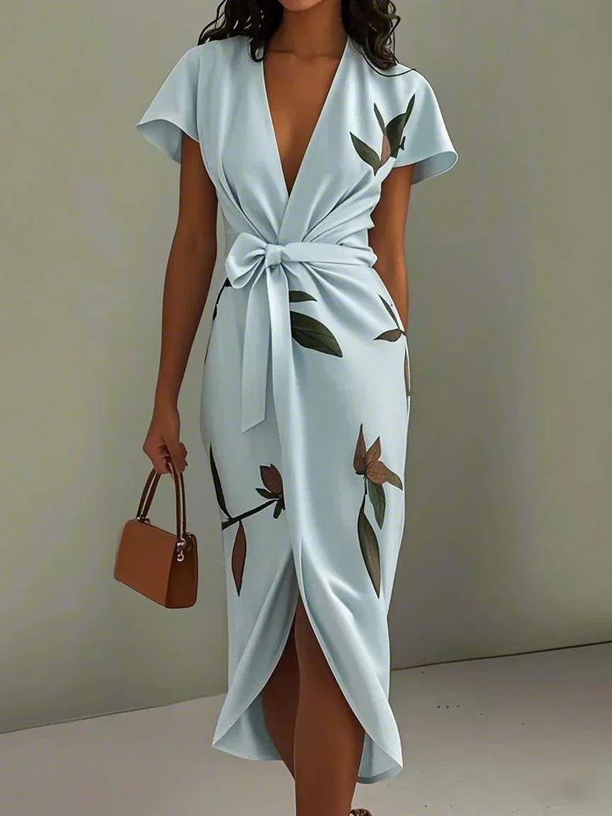 Women's Wrap Style Midi Dress