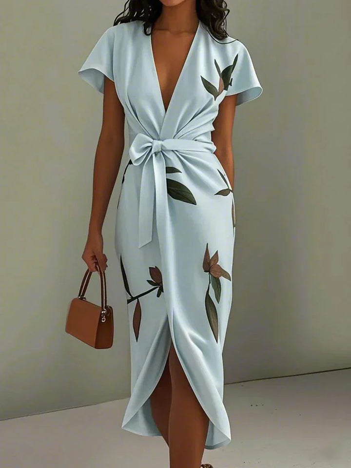 Women's Wrap Style Midi Dress
