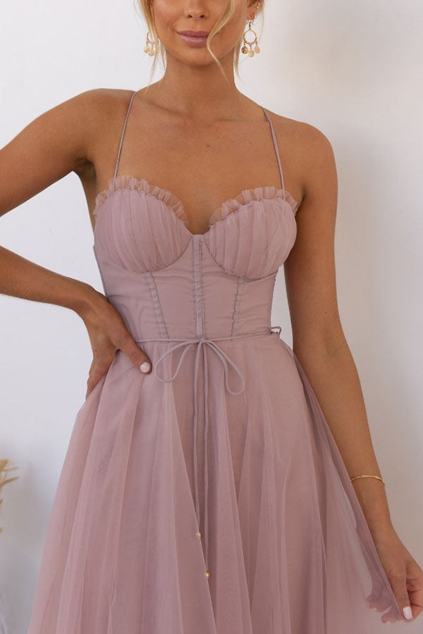 Florence | Wedding Guest Midi Dress Corset Tulle Skirt