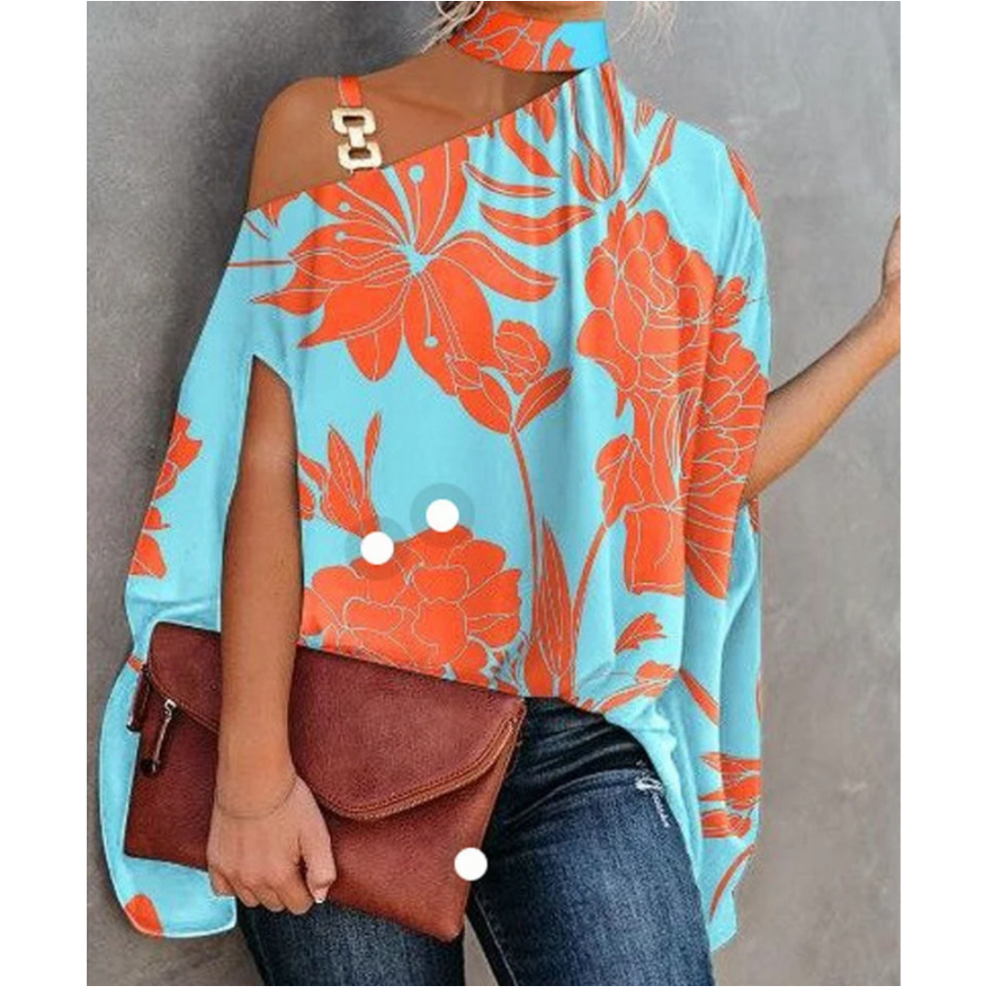 Women's Off Shoulder Striped Tunic