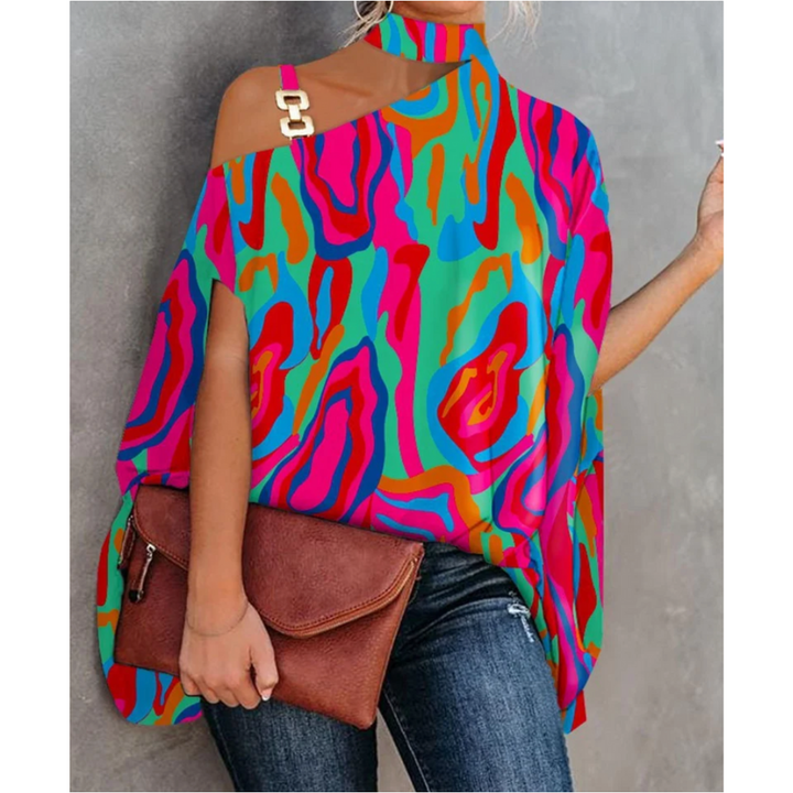 Women's Off Shoulder Striped Tunic