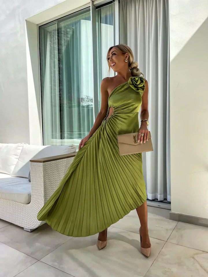 Women's Garden Floral Wedding Guest Midi Dress