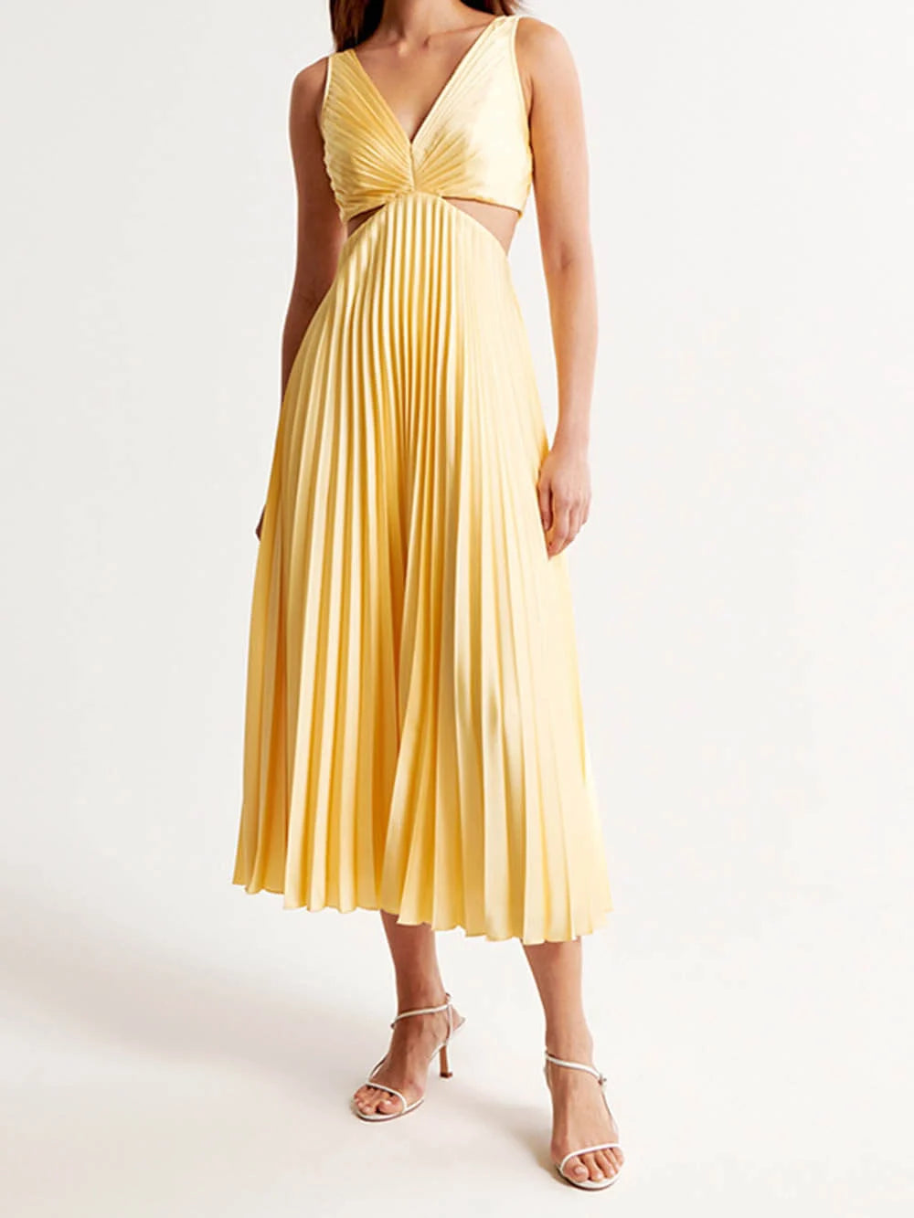 Elegant pleated blind evening dress for women | Midi 2