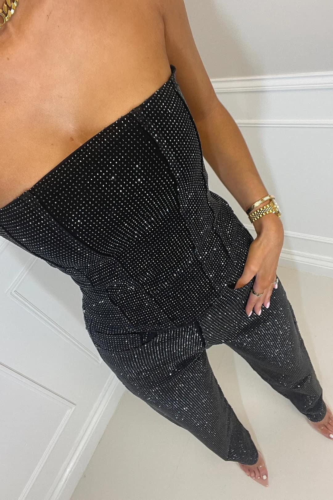 Glitter Trouser Set for Women