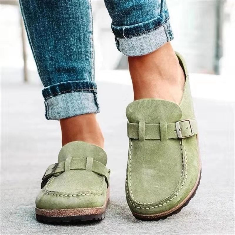 Ivy | Women's Suede Slip On Shoes Adjustable Strap