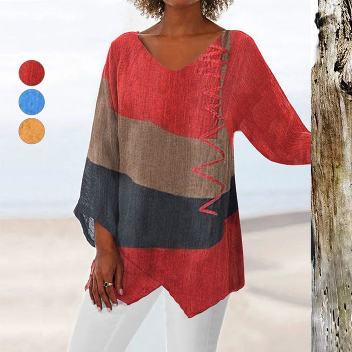 Women's Artistic V-Neck Long Shirt