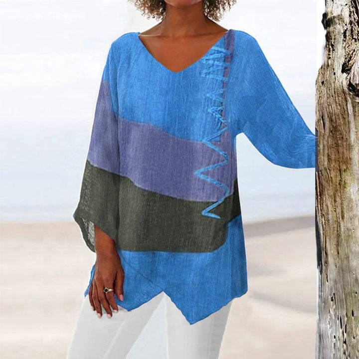 Women's Artistic V-Neck Long Shirt