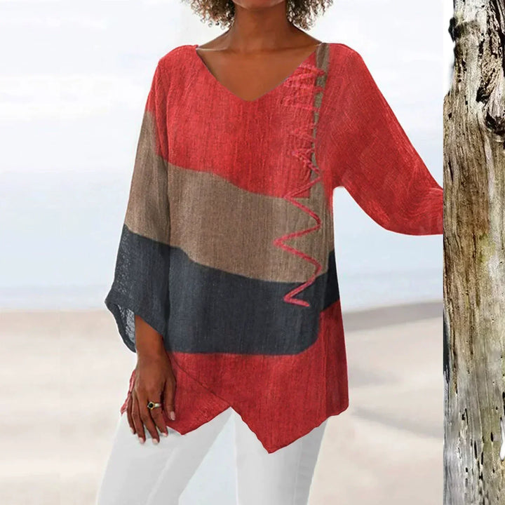 Women's Artistic V-Neck Long Shirt