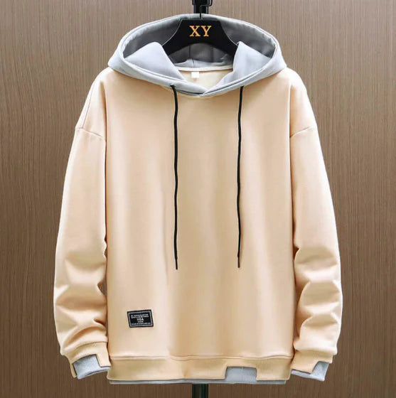 Oversized Two Tone Hoodie with Modern Street Style for Men