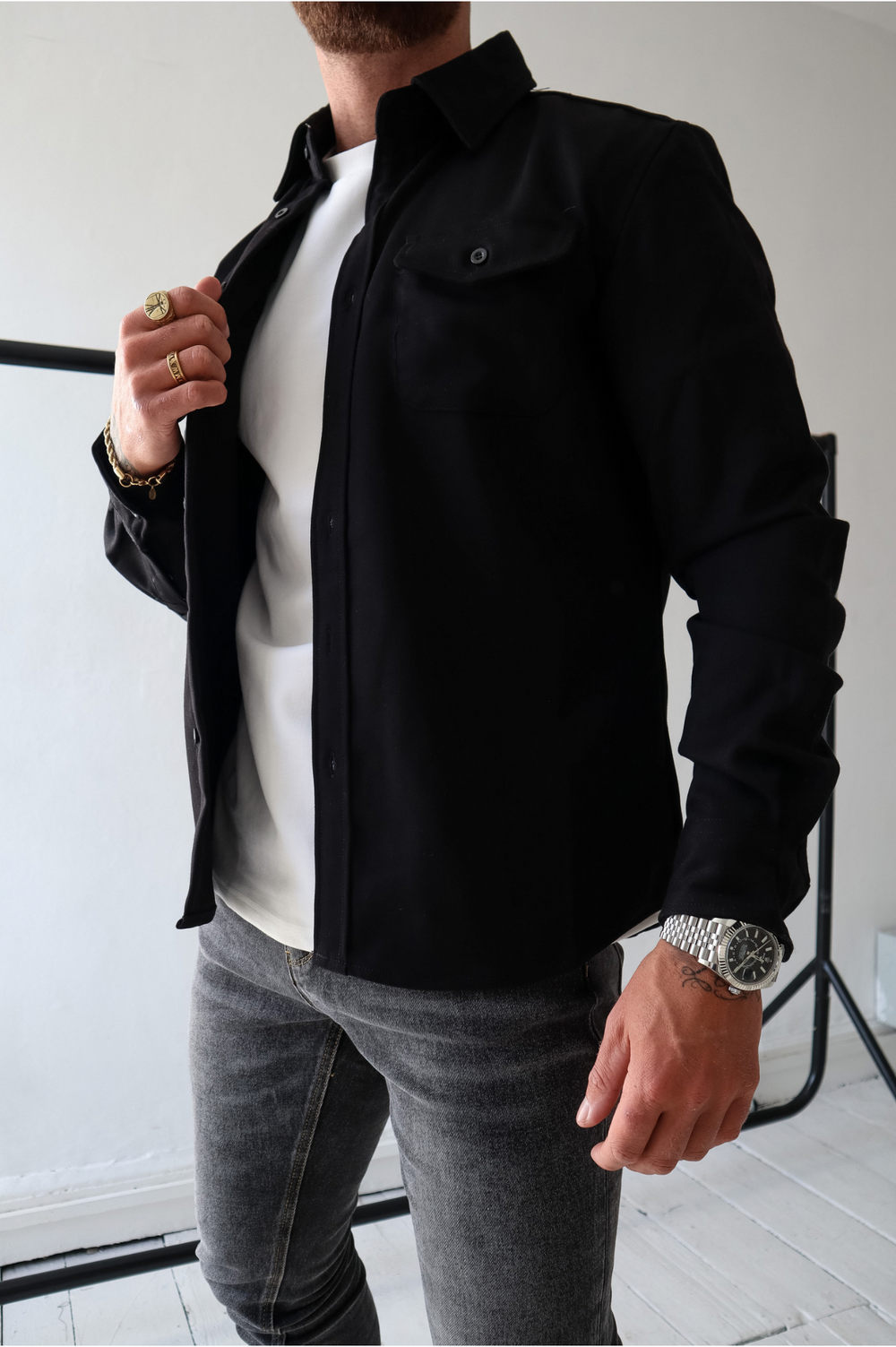 Ethan | Men's Overshirt Jacket Button Up Long Sleeve