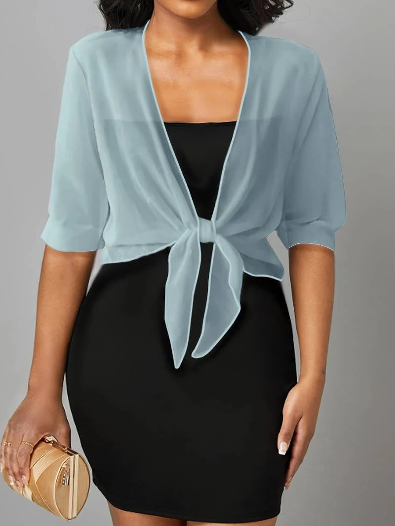 Women's Tie Front Sheer Blouse