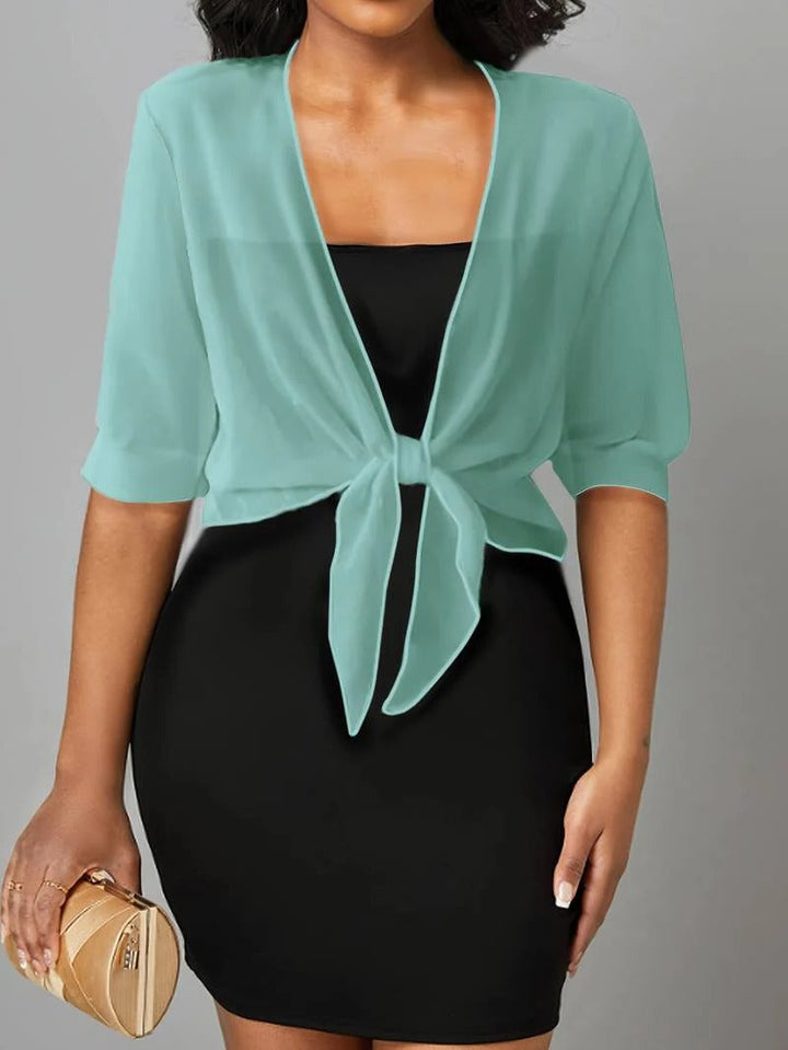 Women's Tie Front Sheer Blouse