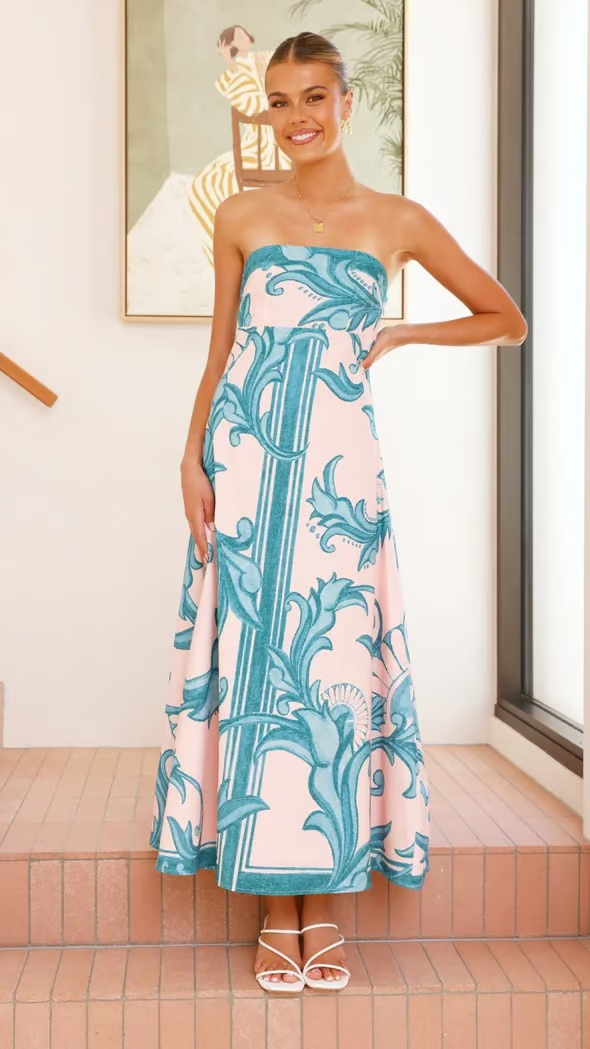 Women's Printed Wedding Maxi Dress