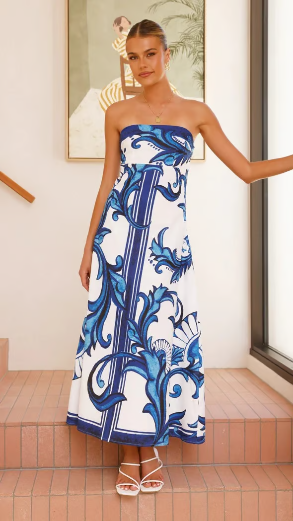 Women's Printed Wedding Maxi Dress