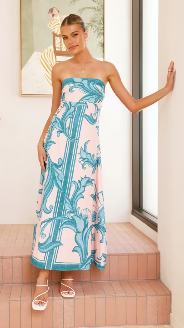 Women's Printed Wedding Maxi Dress