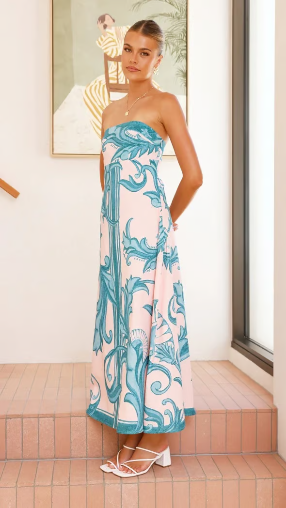 Women's Printed Wedding Maxi Dress