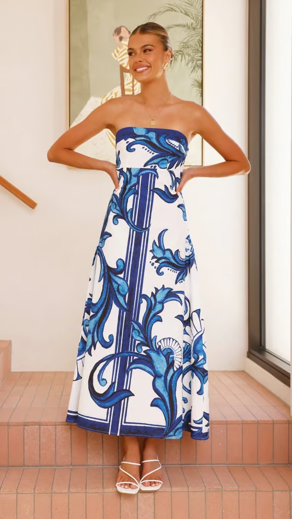 Women's Printed Wedding Maxi Dress