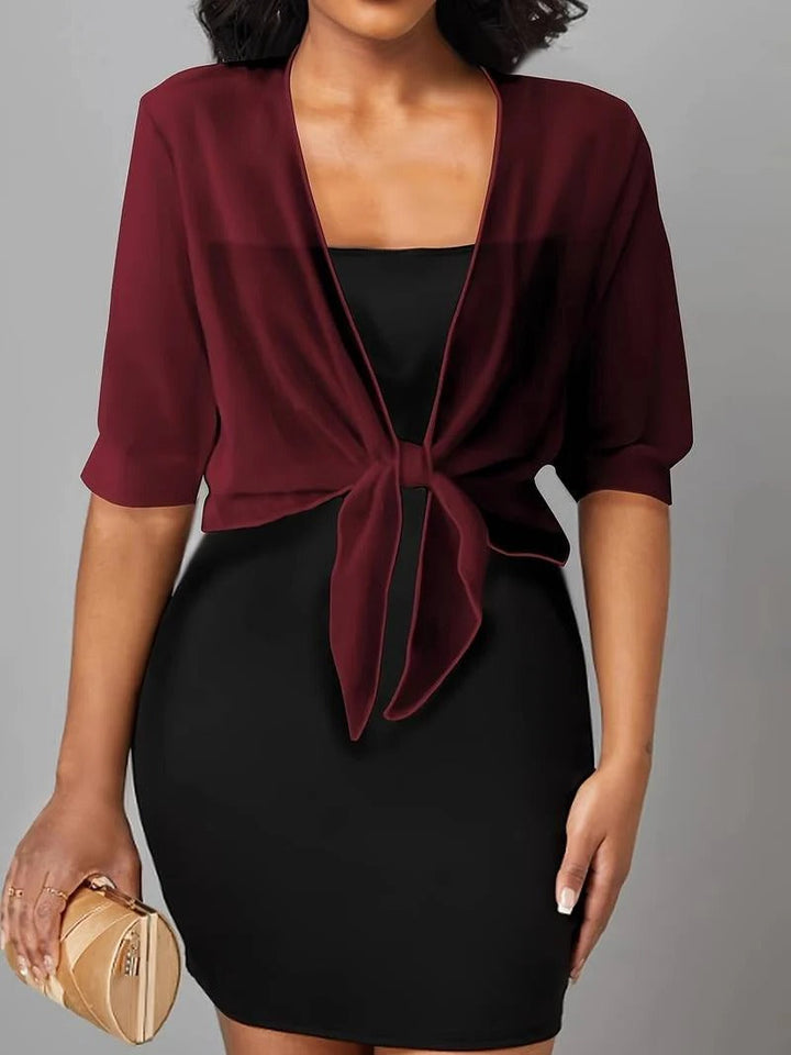 Women's Tie Front Sheer Blouse