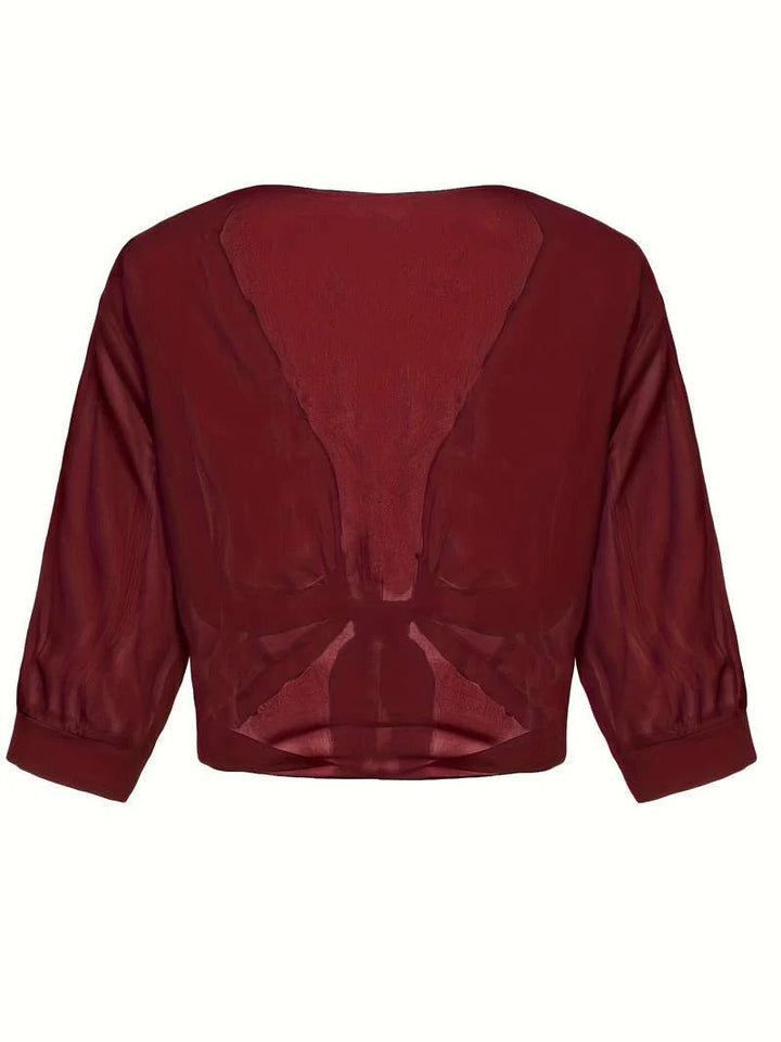 Women's Tie Front Sheer Blouse