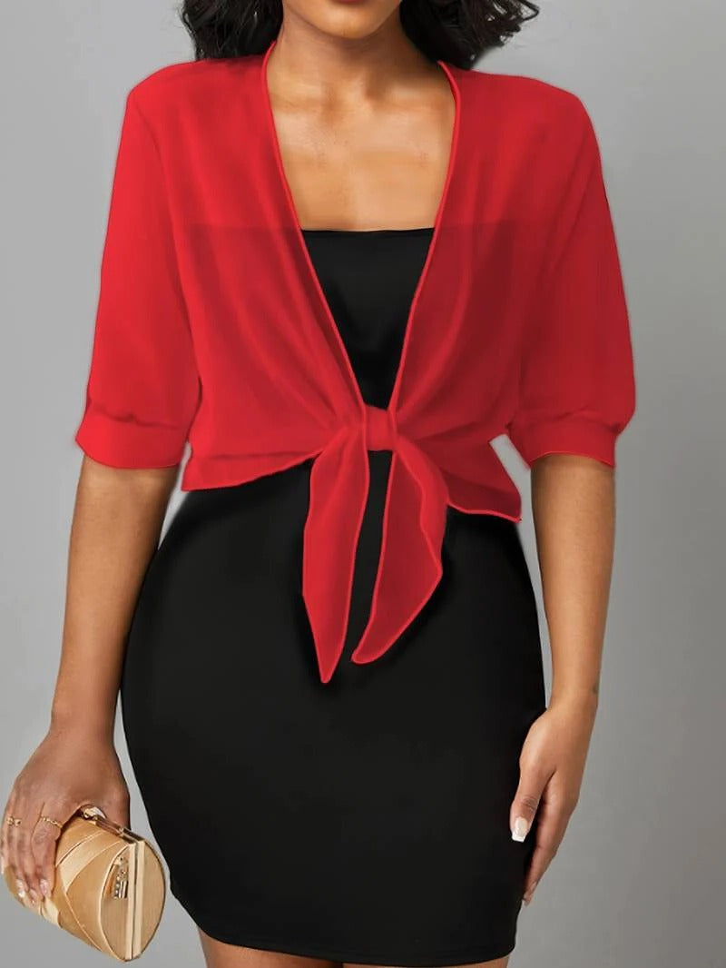 Women's Tie Front Sheer Blouse