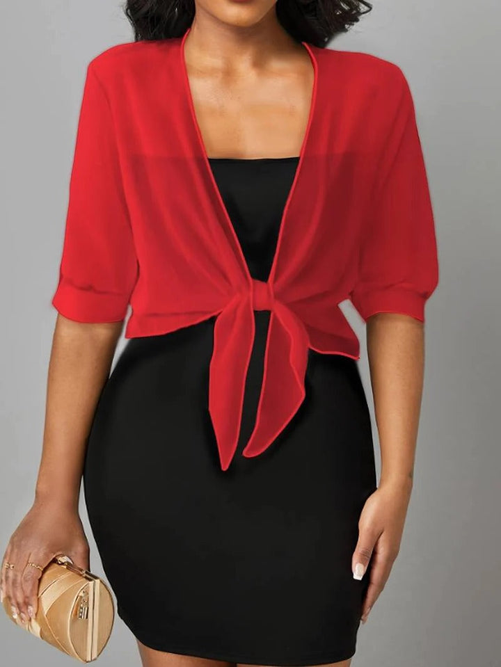 Women's Tie Front Sheer Blouse