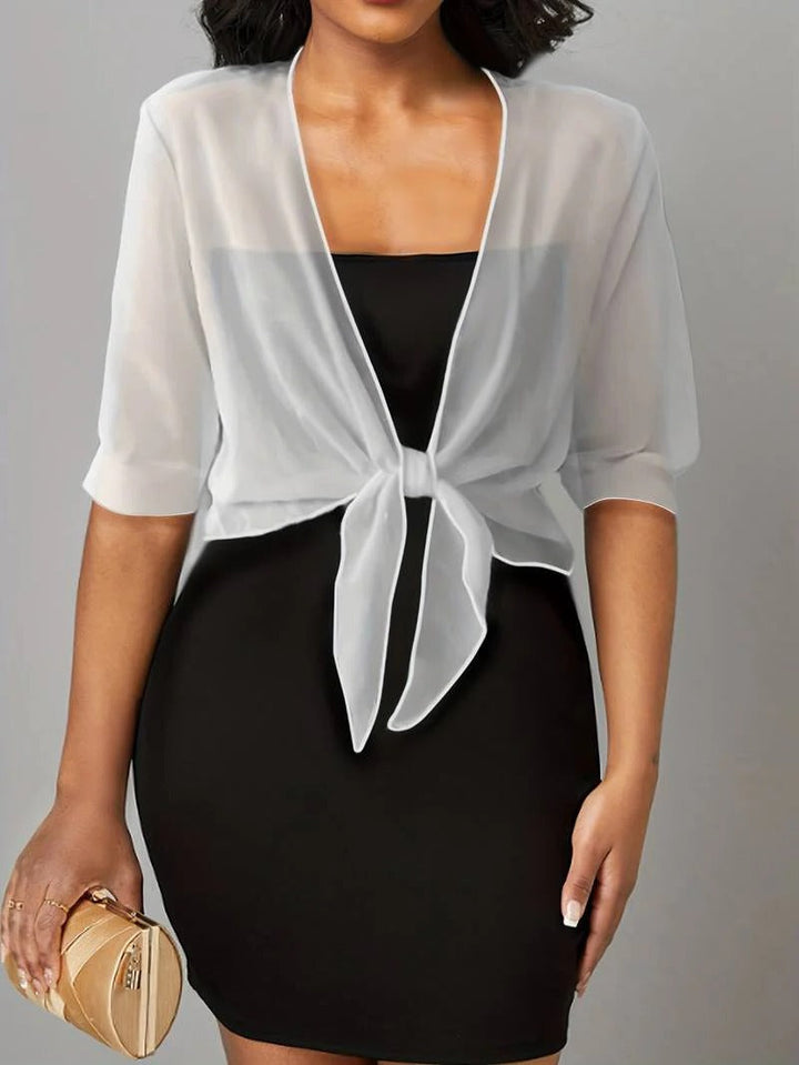 Women's Tie Front Sheer Blouse